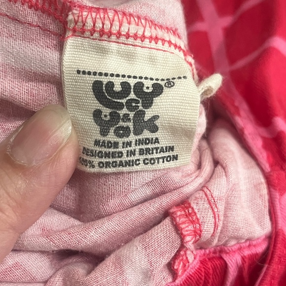 Lucy & Yak Jumpsuit Button Sz XS Sleeveless Flower Geometric Pink Pockets - Picture 11 of 15